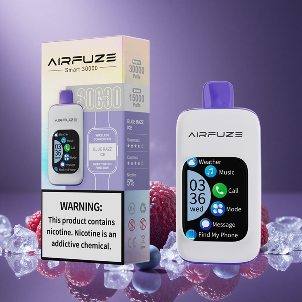 Blauer Himbeer-Eis AirFuze Smart 30000 Puffs Österreich Großhandel 2.01\" TFT Touchscreen