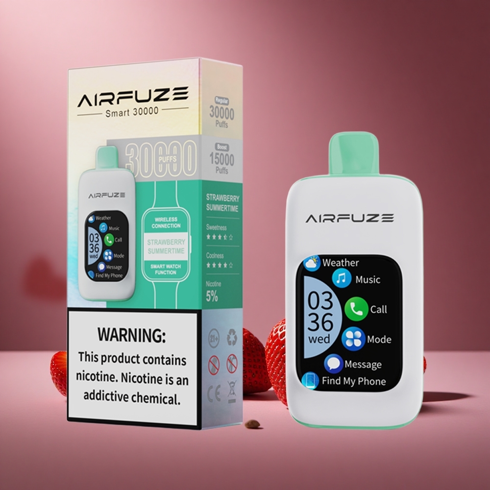 Erdbeer-Sommerzeit AirFuze Smart 30000 Puffs Österreich Großhandel 2.01\" TFT Touchscreen
