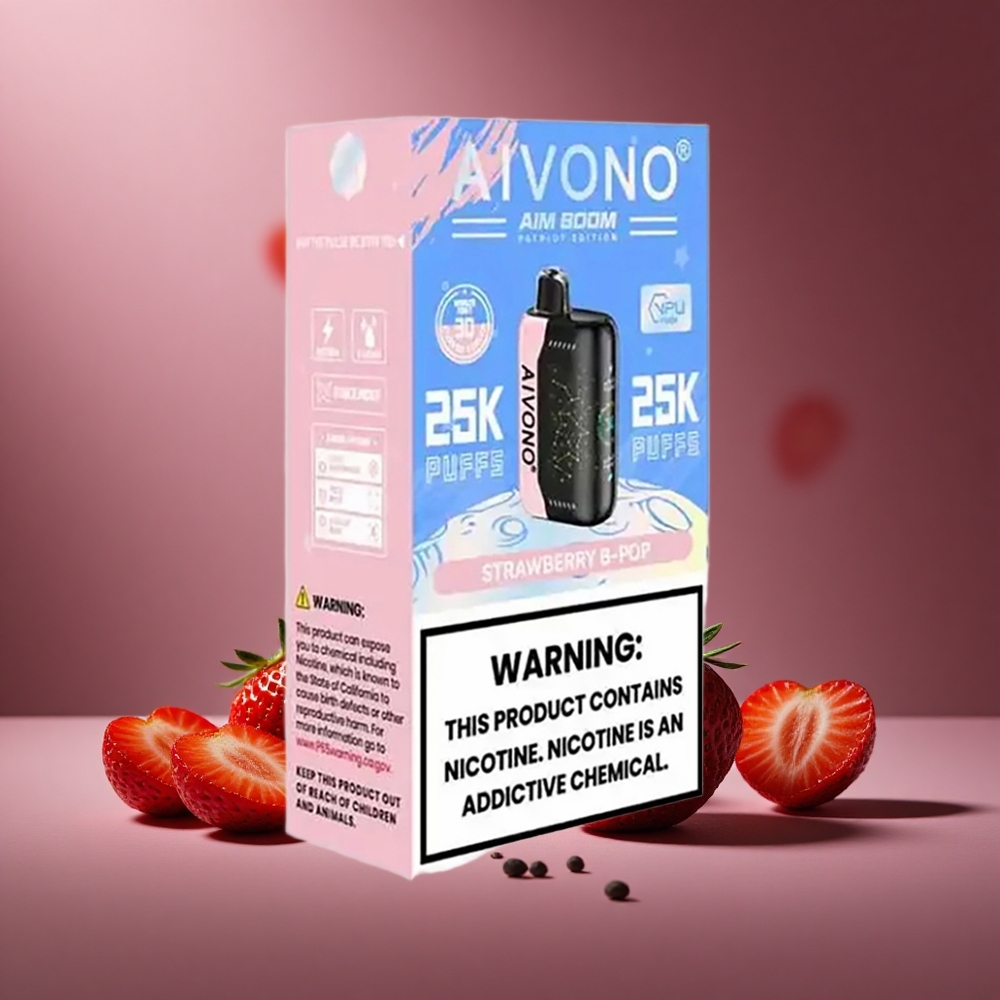 Erdbeere B Pop Aivono AIM BOOM 25000 Puffs Österreich Großhandel 28ml E-Liquid 650mAh