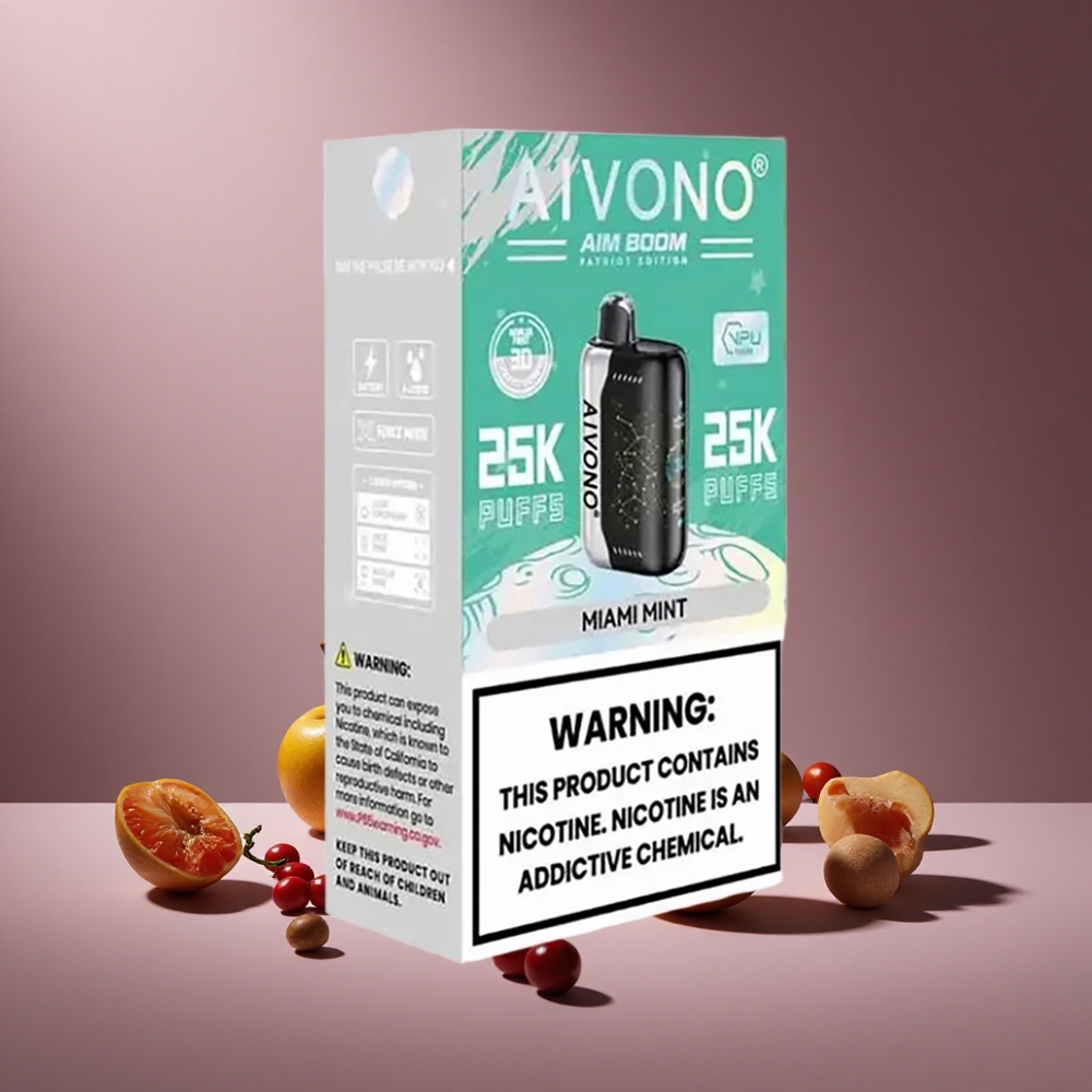Miami Minze Aivono AIM BOOM 25000 Puffs Österreich Großhandel 28ml E-Liquid Kapazität 650mAh Batterie