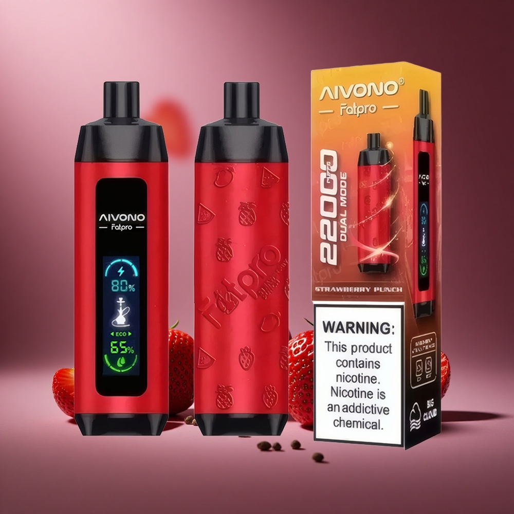 Erdbeer Punsch Aivono AIM FATPRO 22000 Puffs Österreich Großhandel 28ml E-Liquid & 600mah Wiederaufladbar