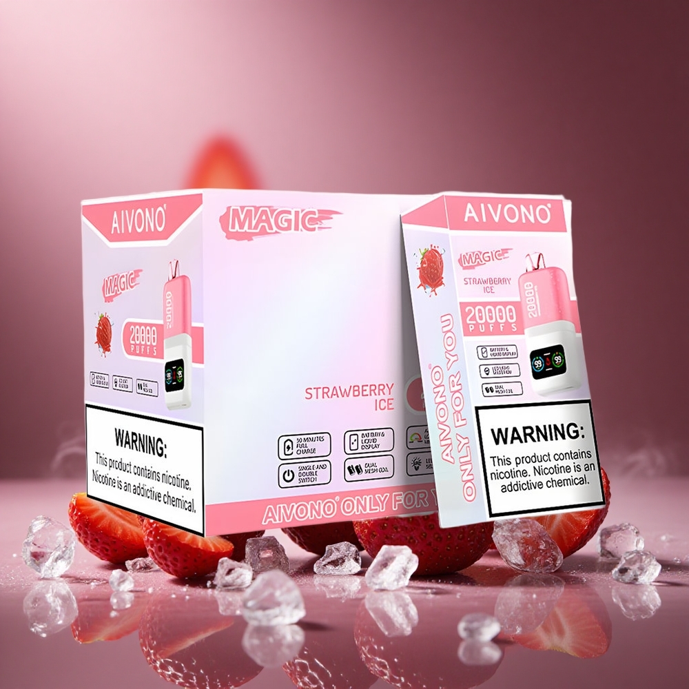 Erdbeer-Eis Aivono AIM MAGIC 20000 Puffs Österreich Großhandel Dual Mesh Coils Typ-C