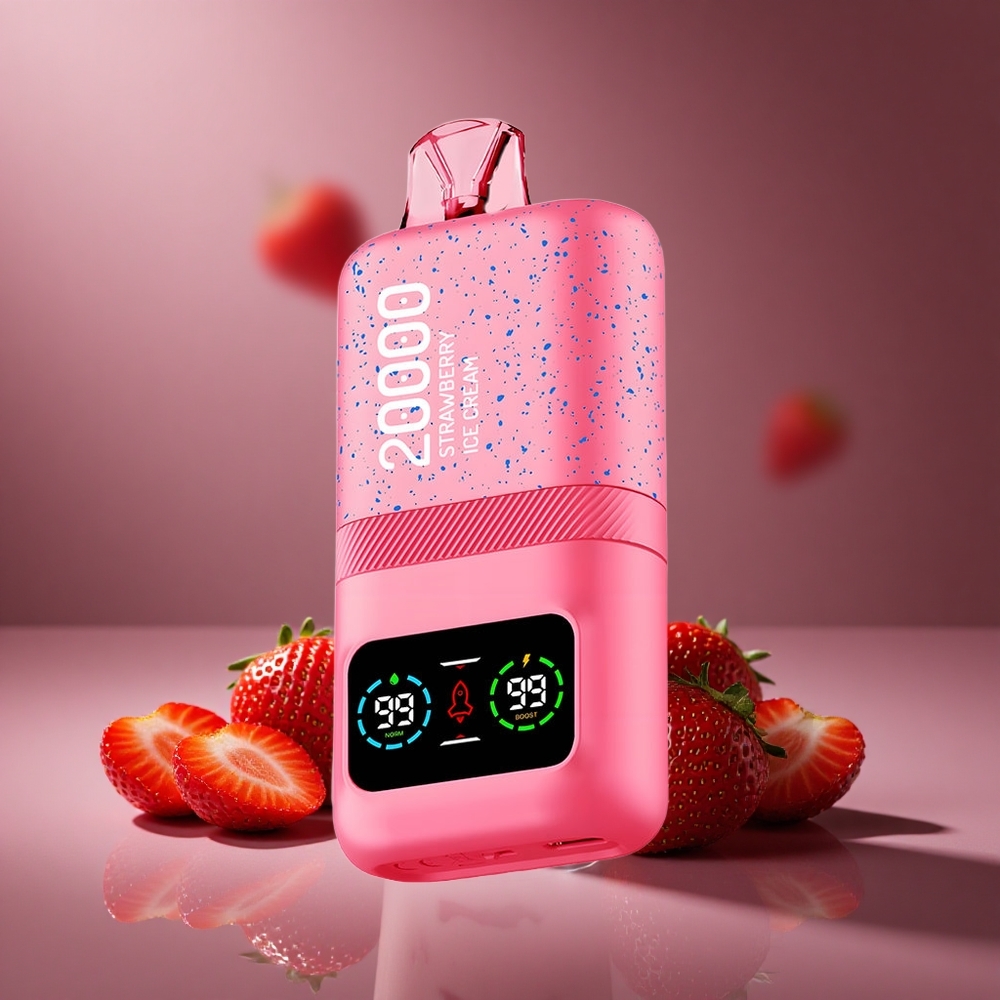 Erdbeer-Eis Brand Aivono AIM MAGIC 20000 Puffs Österreich Großhandel Dual Mesh Coils LCD Display