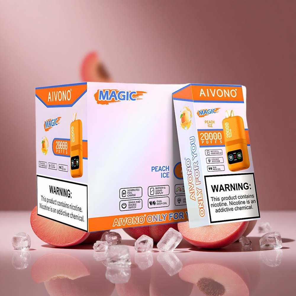 Pfirsich-Eis Aivono AIM MAGIC 20000 Puffs Österreich Großhandel Dual Mesh Coils Typ-C