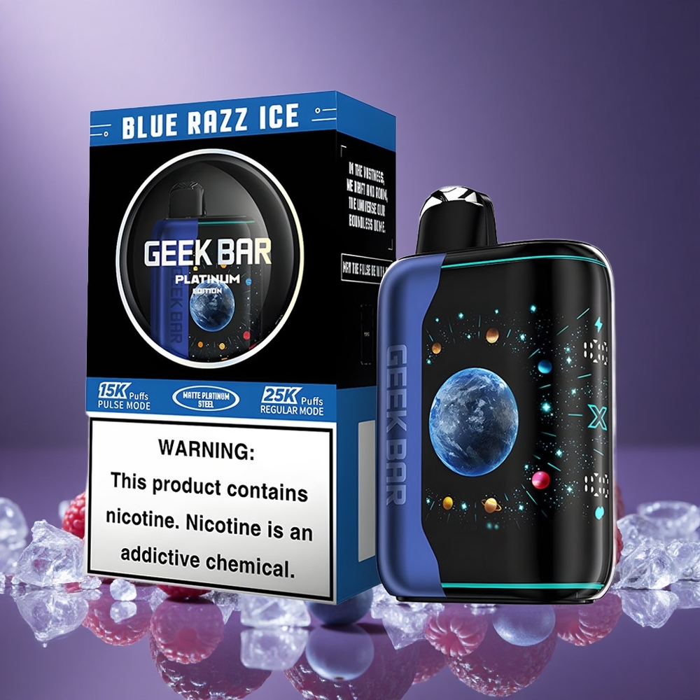 Blaue Himbeere Eis GEEK BAR Platinum Edition 25000 Züge Österreich Großhandel Dual Mesh Coil