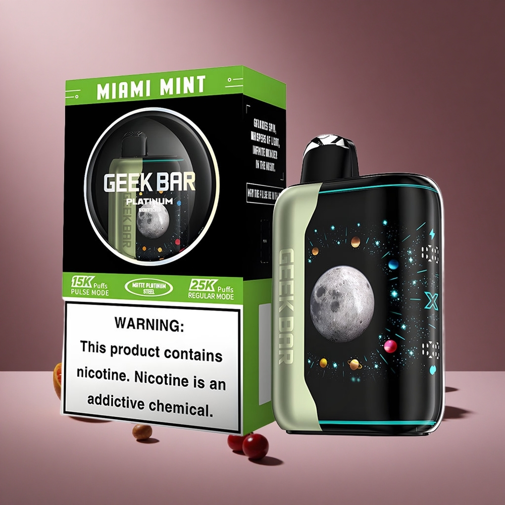 Miami Minze GEEK BAR Platinum Edition 25000 Puffs Österreich Großhandel mit 20mL E-Liquid und 2% Nikotin