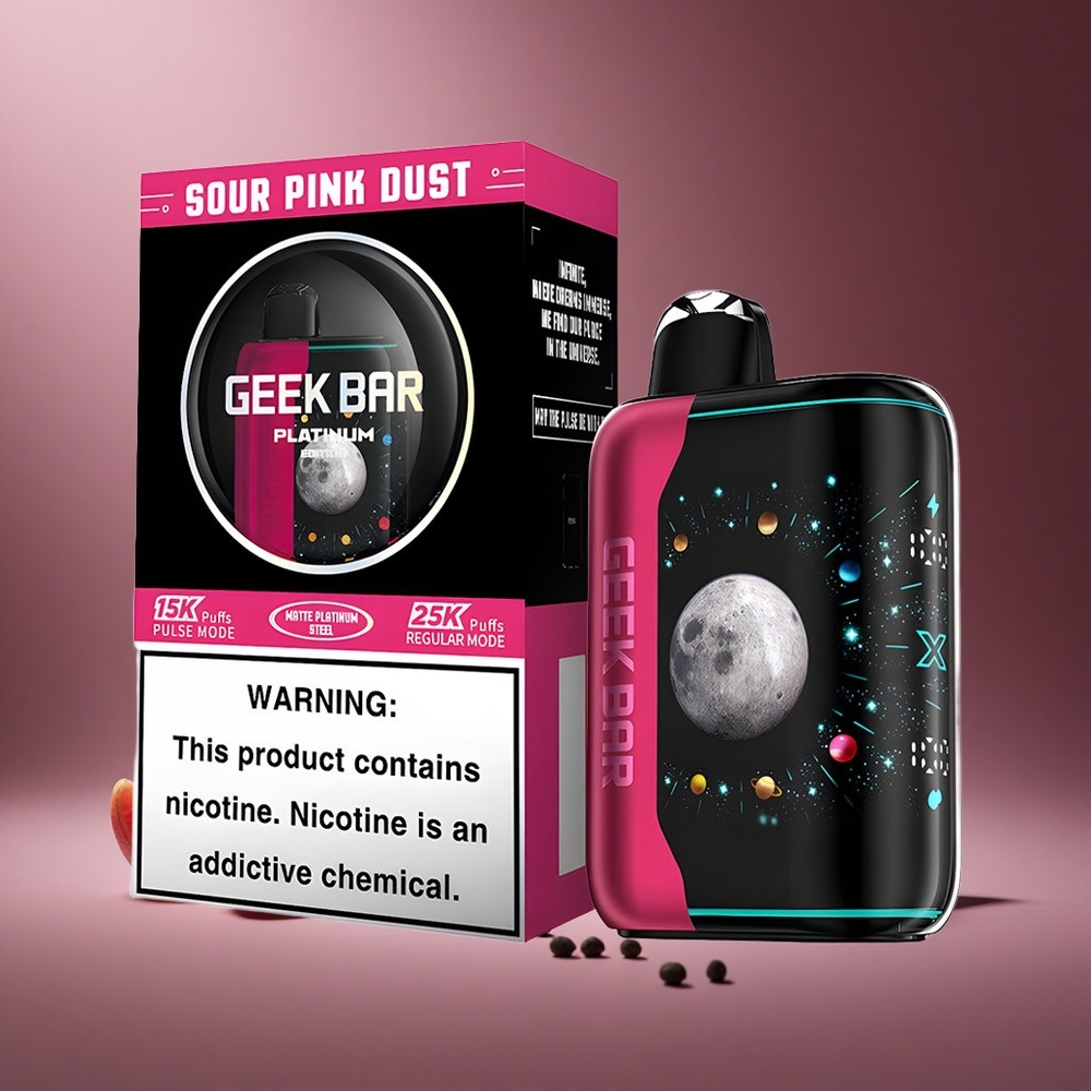 Saurer Pinkstaub GEEK BAR Platinum Edition 25000 Züge Österreich Großhandel 20mL E-Liquid 2% Nikotin