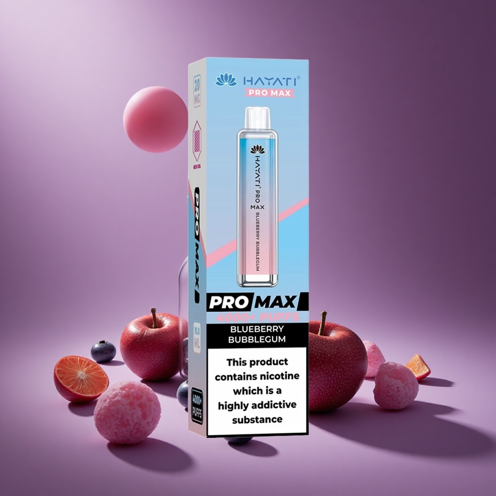 Blaubeere Bubblegum Hayati Pro Max 4000 Puffs Österreich Großhandel Dual Mesh Coil