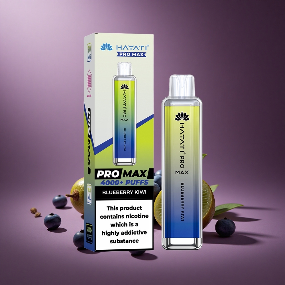 Blaubeere-Kiwi Hayati Pro Max 4000 Züge Österreich Großhandel Dual 1.1 Ohm Mesh Coil