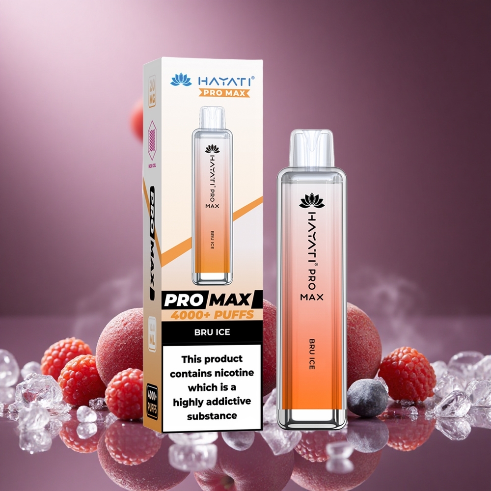 Bru Eis Hayati Pro Max 4000 Puffs Österreich Großhandel Dual 1.1 Ohm Mesh Coil & 1400mAh Akku