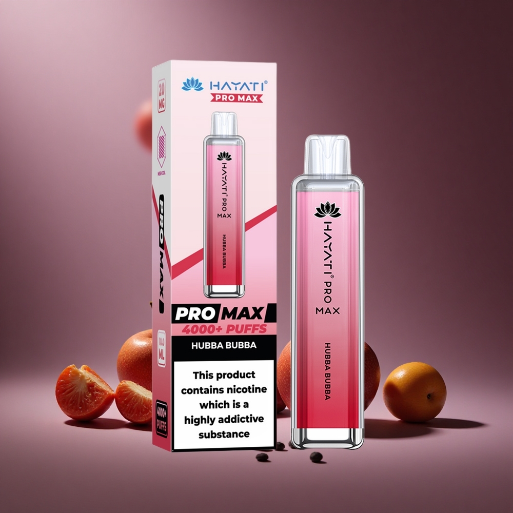 Hubba Bubba Geschmack Hayati Pro Max 4000 Züge Österreich Großhandel mit 1400mAh Akku und LED-Licht