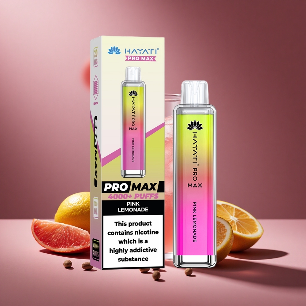 Rosa Zitronenlimonade Hayati Pro Max 4000 Züge Österreich Großhandel Dual Mesh Coil 1.1 Ohm