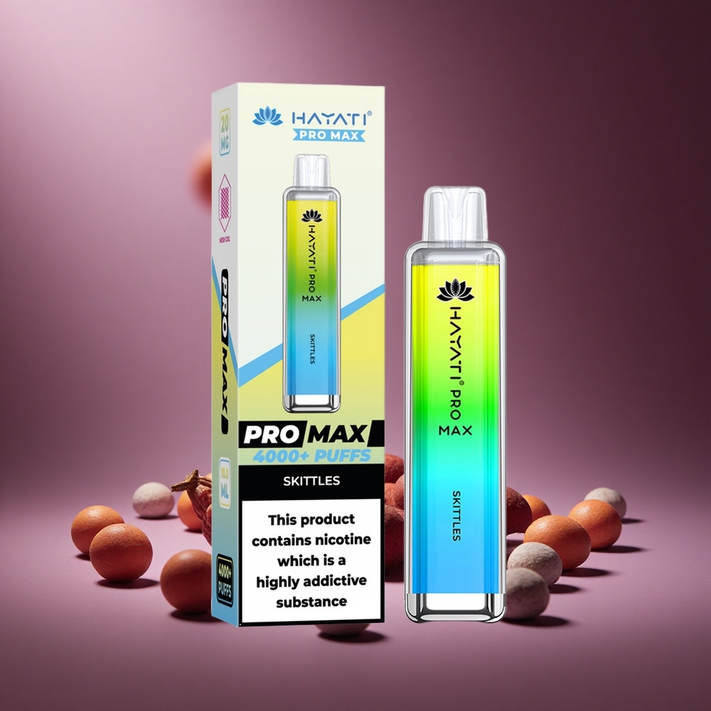 Skittles Hayati Pro Max 4000 Züge Österreich Großhandel LED-Licht 1400mAh