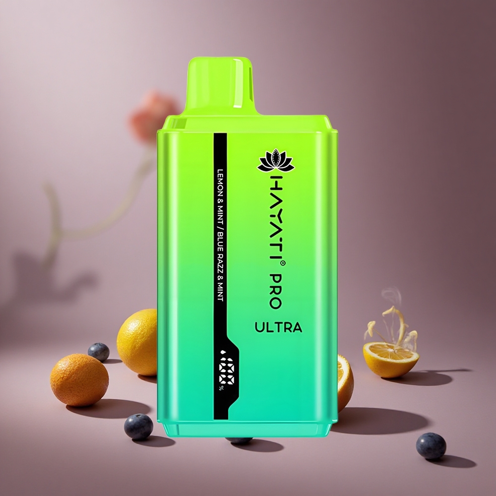Zitrone & Minze / Blaue Himbeere & Minze Hayati Pro Ultra 15000 Züge Österreich Großhandel 850mAh 2x12ml 2% Nikotin 49 Aromen