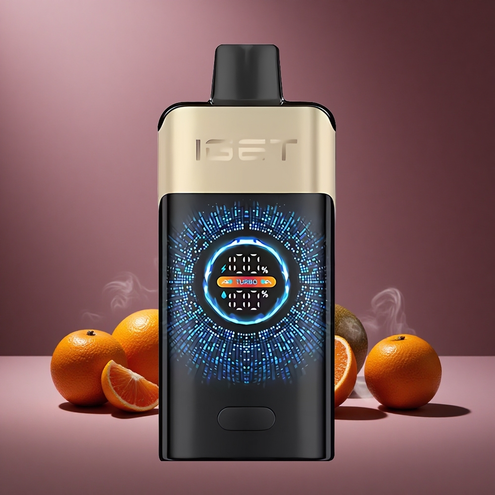 Tropisch Orange Monster IGET ONE 12000 Züge Österreich Großhandel Dual Mesh Coil & Großes Gebogenes Farbdisplay