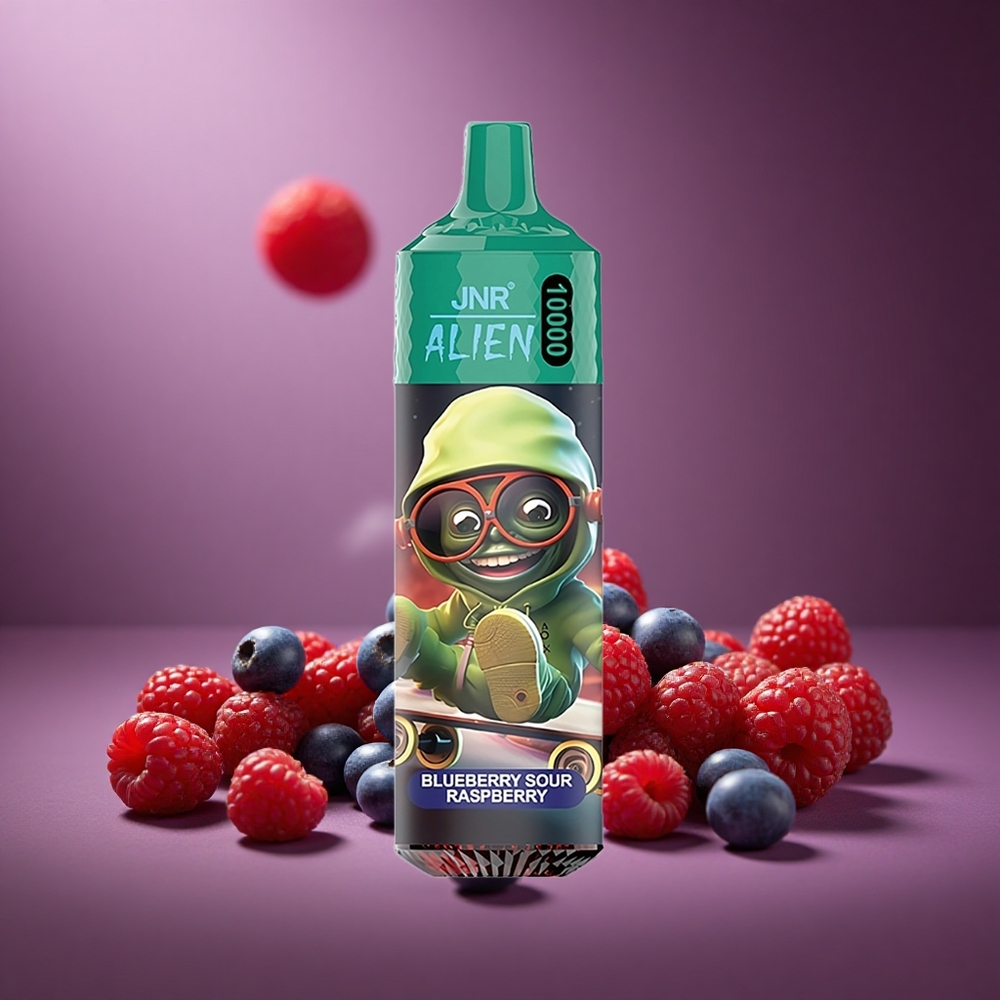 Blaubeere-Sauer-Himbeere JNR Alien 10000 Puffs 20ml E-Liquid Österreich Großhandel RGB LED Sporty Design