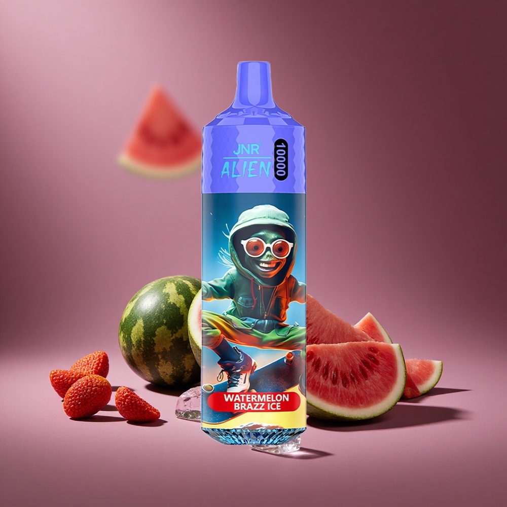Wassermelone Brazz Eis JNR Alien 10000 Züge Österreich Großhandel 850mAh Typ-C Schnellladung RGB-LED