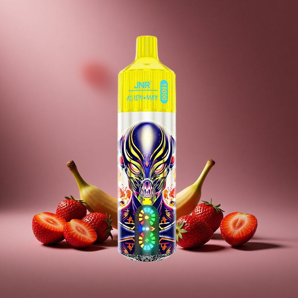Erdbeere Banane JNR Alien Max 18000 Züge Österreich Großhandel Dual Mesh Coil & Dual Core