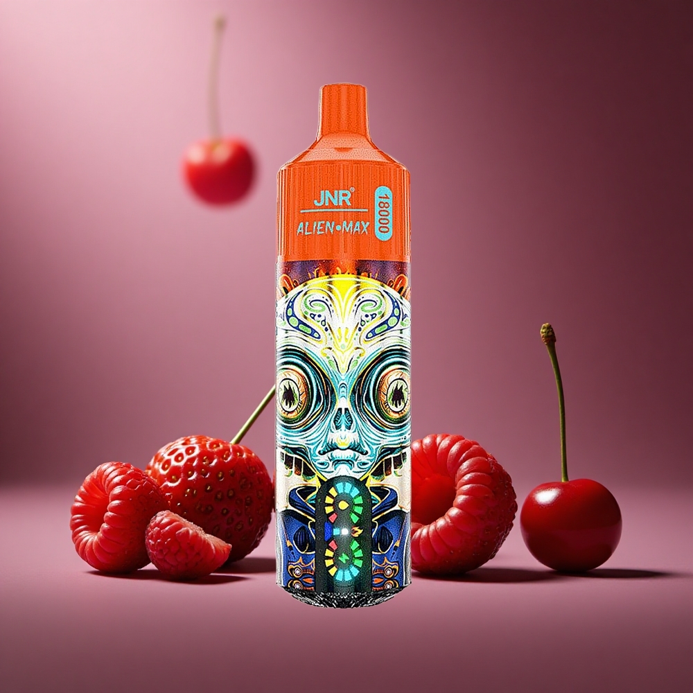 Erdbeere Himbeere Kirsche JNR Alien Max 18000 Züge Österreich Großhandel Dual Mesh Coil & Dual Core 28ml E-Liquid