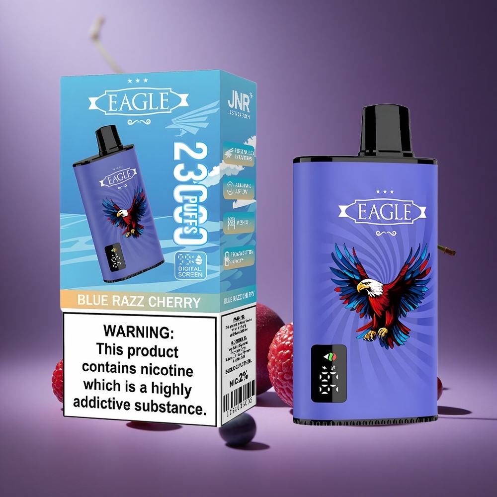 Blaue Himbeere-Kirsche JNR EAGLE Smart 23000 Züge Österreich Großhandel Digital Display & 25ml E-Liquid
