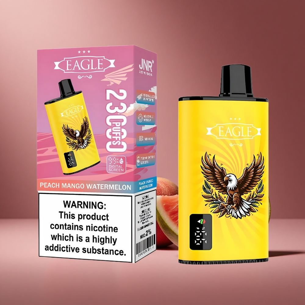 Pfirsich Mango Wassermelone JNR EAGLE Smart 23000 Puffs Österreich Großhandel mit Digitaldisplay & Typ-C-Ladeanschluss
