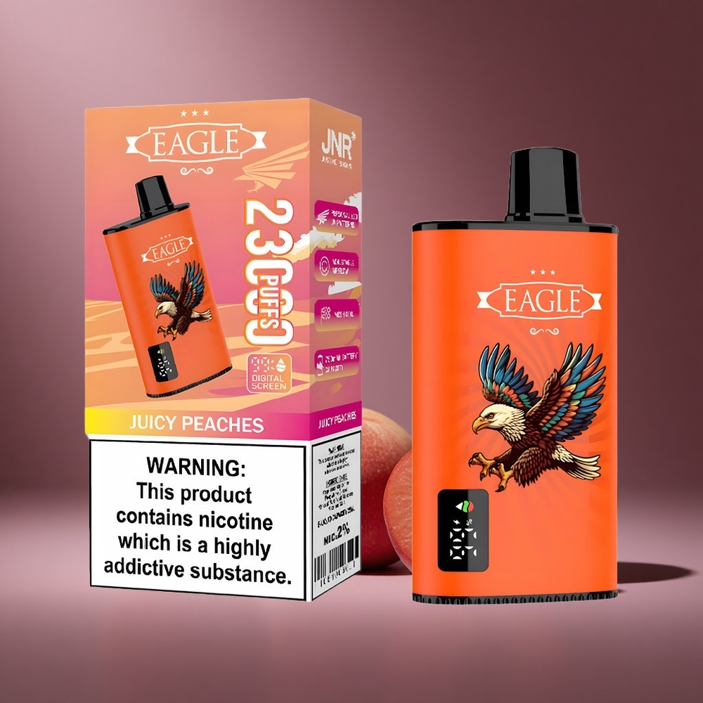 Saftige Pfirsiche JNR EAGLE Smart 23000 Züge Österreich Großhandel Digital Display & Mesh Coil 1.0 Ohm