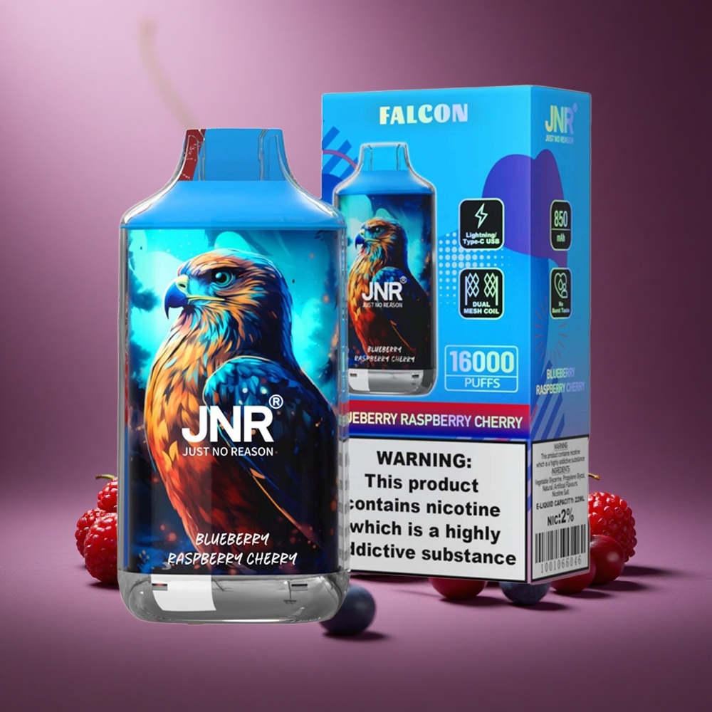 Blaubeere Himbeere Kirsche JNR Falcon 16000 Züge Österreich Großhandel 850 mAh 22ml