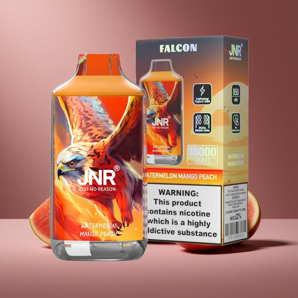 Wassermelone Mango Pfirsich JNR Falcon 16000 Züge Österreich Großhandel Dual Mesh Coil