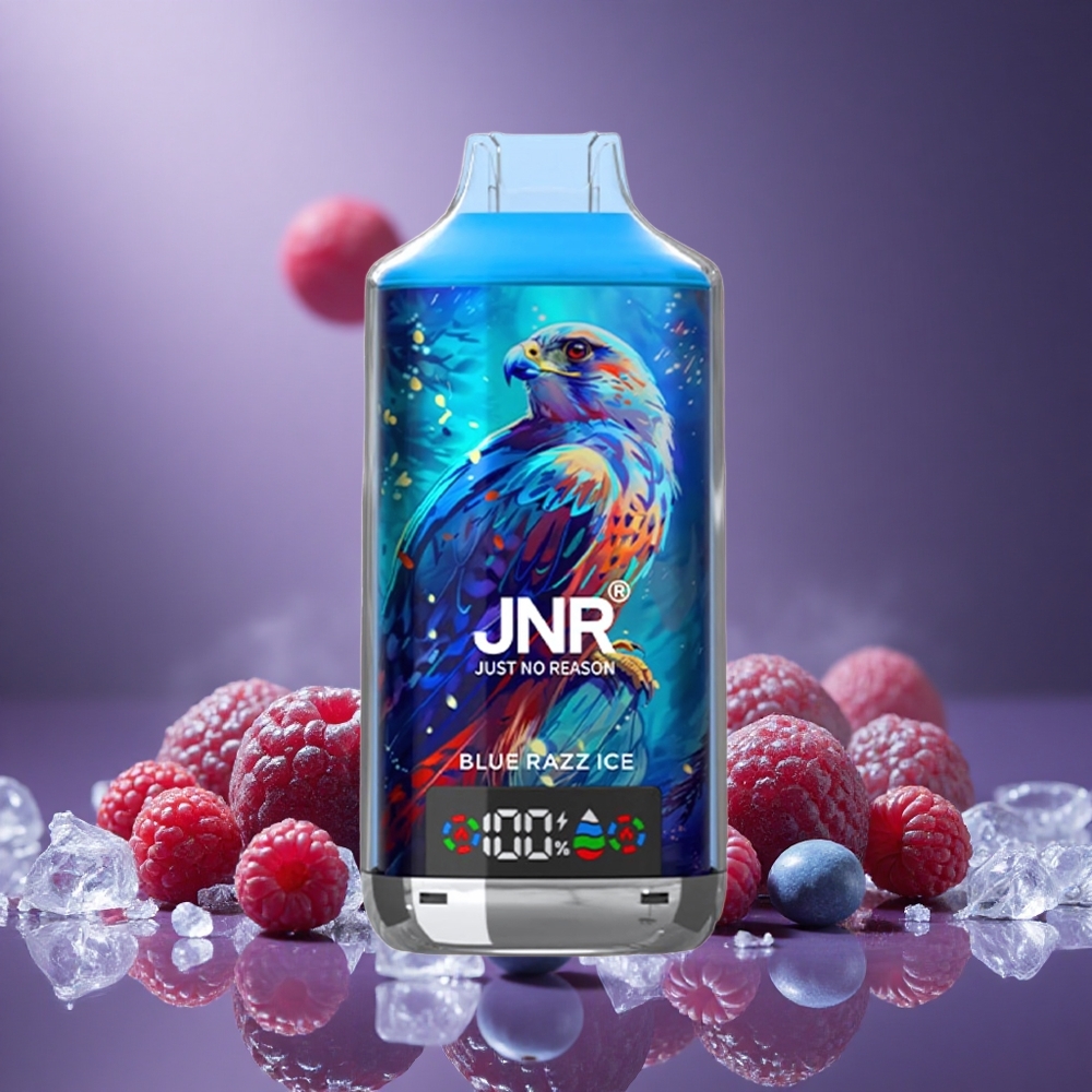 Blaue Himbeere Eis JNR Falcon X 18000 Züge Österreich Großhandel Dual Mesh Coil & Dual Core