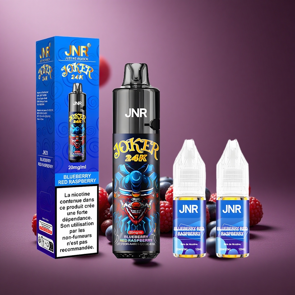 Blaubeere Himbeere JNR Joker 24K Puffs Österreich Großhandel 2+10ml Nachfüllbar Typ-C Ladung