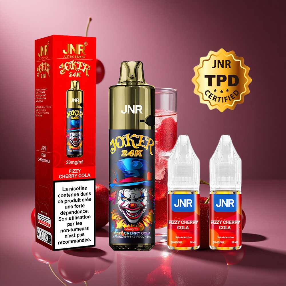 Fruchtige Kirsch-Cola JNR Joker 24K Puffs 24000 Züge Österreich Großhandel 2+10ml Nachfüllbar
