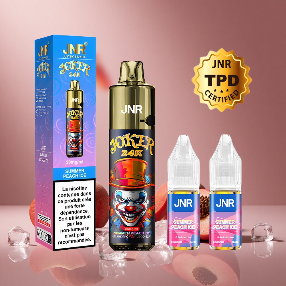 Sommer Pfirsich Eis JNR Joker 24K Puffs Österreich Großhandel 2+10ml Nachfüllbar Pod 800mAh