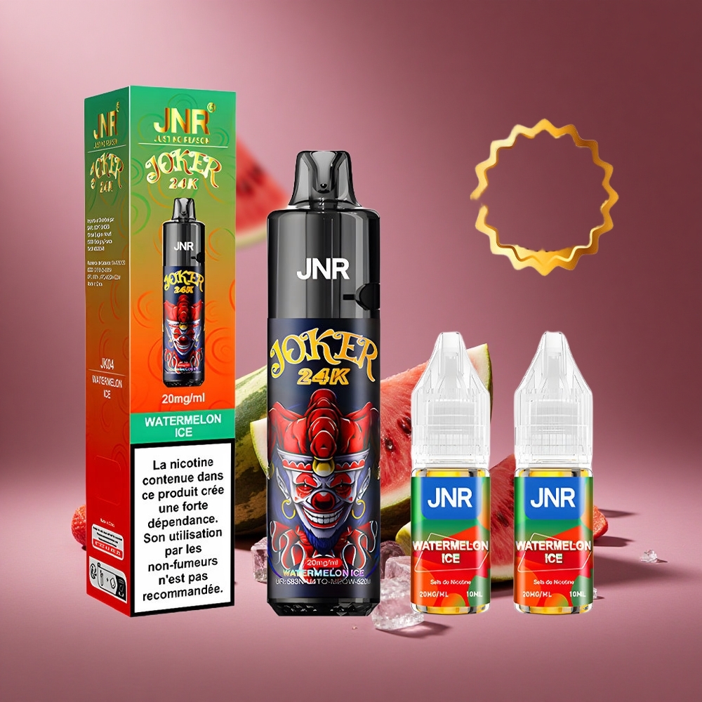 Wassermelone-Eis JNR Joker 24K Puffs 24000 Züge Österreich Großhandel 2+10ml Nachfüllbar Typ-C Ladung