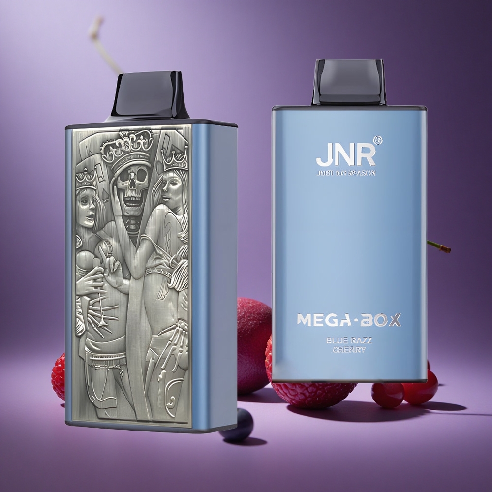 Blau-Himbeer-Kirsche JNR Mega Box 25000 Züge Österreich Großhandel Dual Mesh Coil & Dual Core