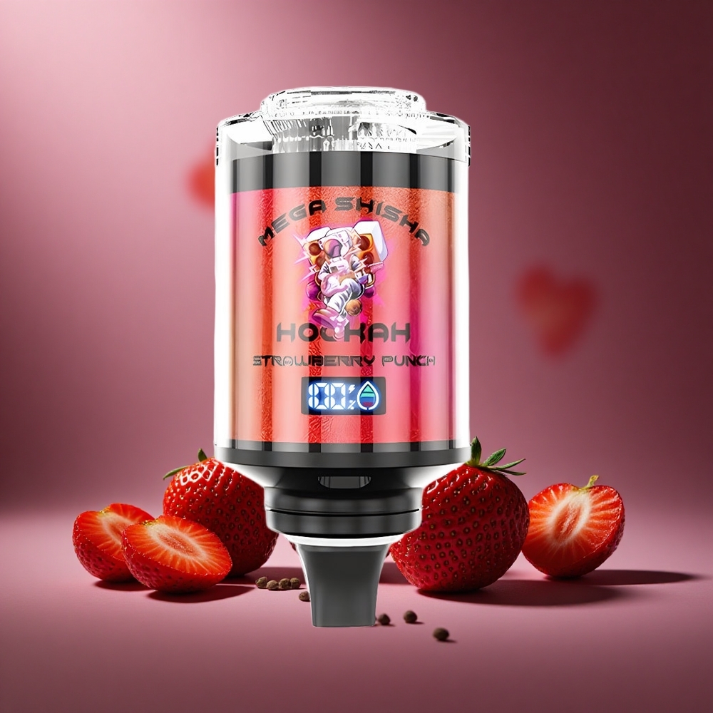 Erdbeer Punsch JNR Mega Shisha Hookah 100K Österreich Großhandel 60ml e-Liquid Kapazität & 2200mAh Akku
