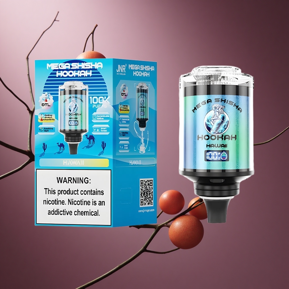 Hawaii JNR Mega Shisha Hookah 100K 100.000 Züge Österreich Großhandel Desktop Kompatibilität 60ml e-Liquid