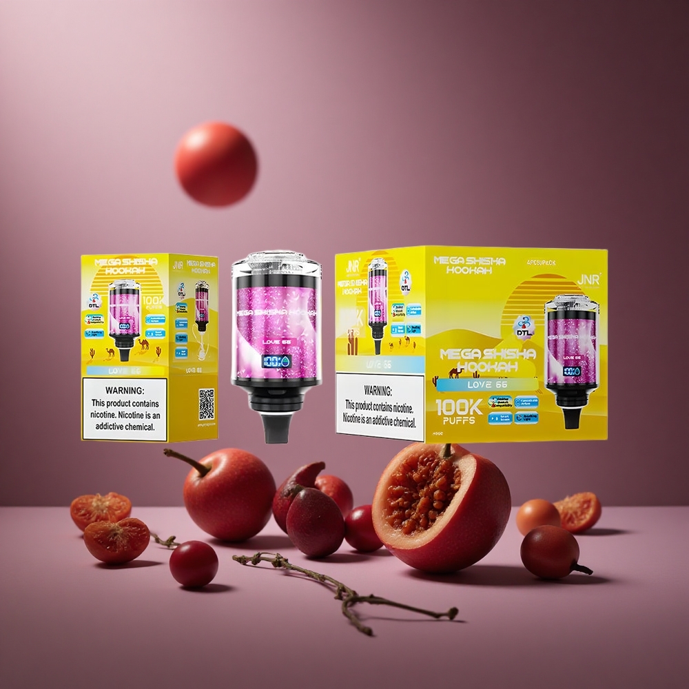 Love 66 JNR Mega Shisha Hookah 100K Österreich Großhandel Typ-C Schnellladung & Atmungsaktives Licht