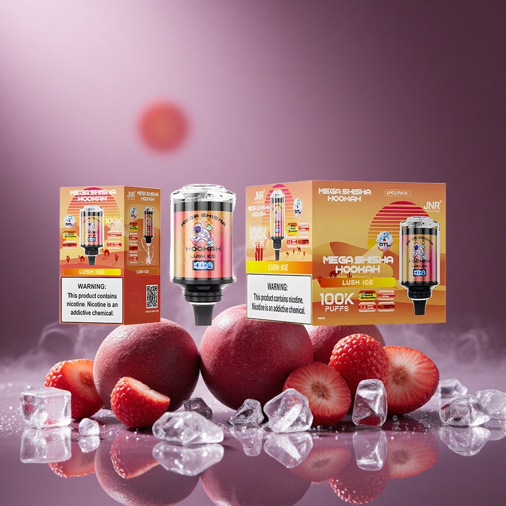 Lush Eis JNR Mega Shisha Hookah 100K Österreich Großhandel Typ-C Schnellladung & Intelligenter Bildschirm