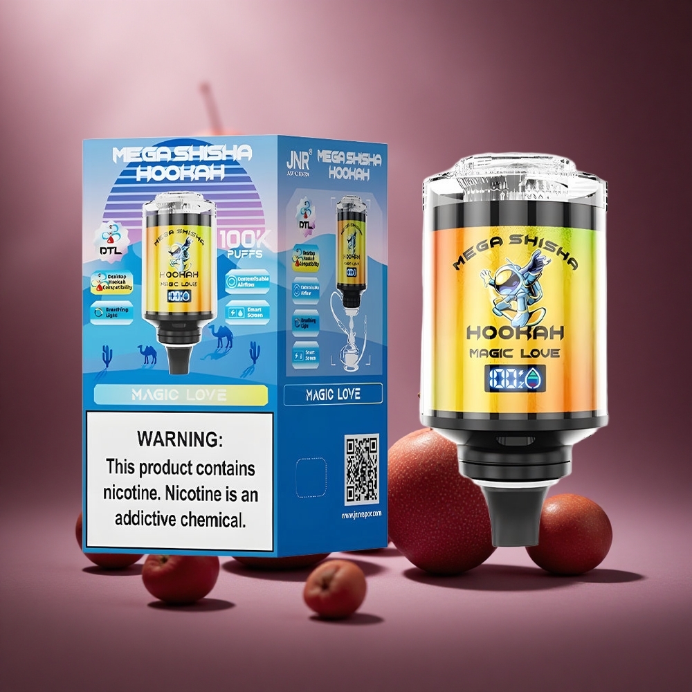 Magic Liebe JNR Mega Shisha Hookah 100K Österreich Großhandel Desktop Kompatibilität 60ml e-Liquid Kapazität
