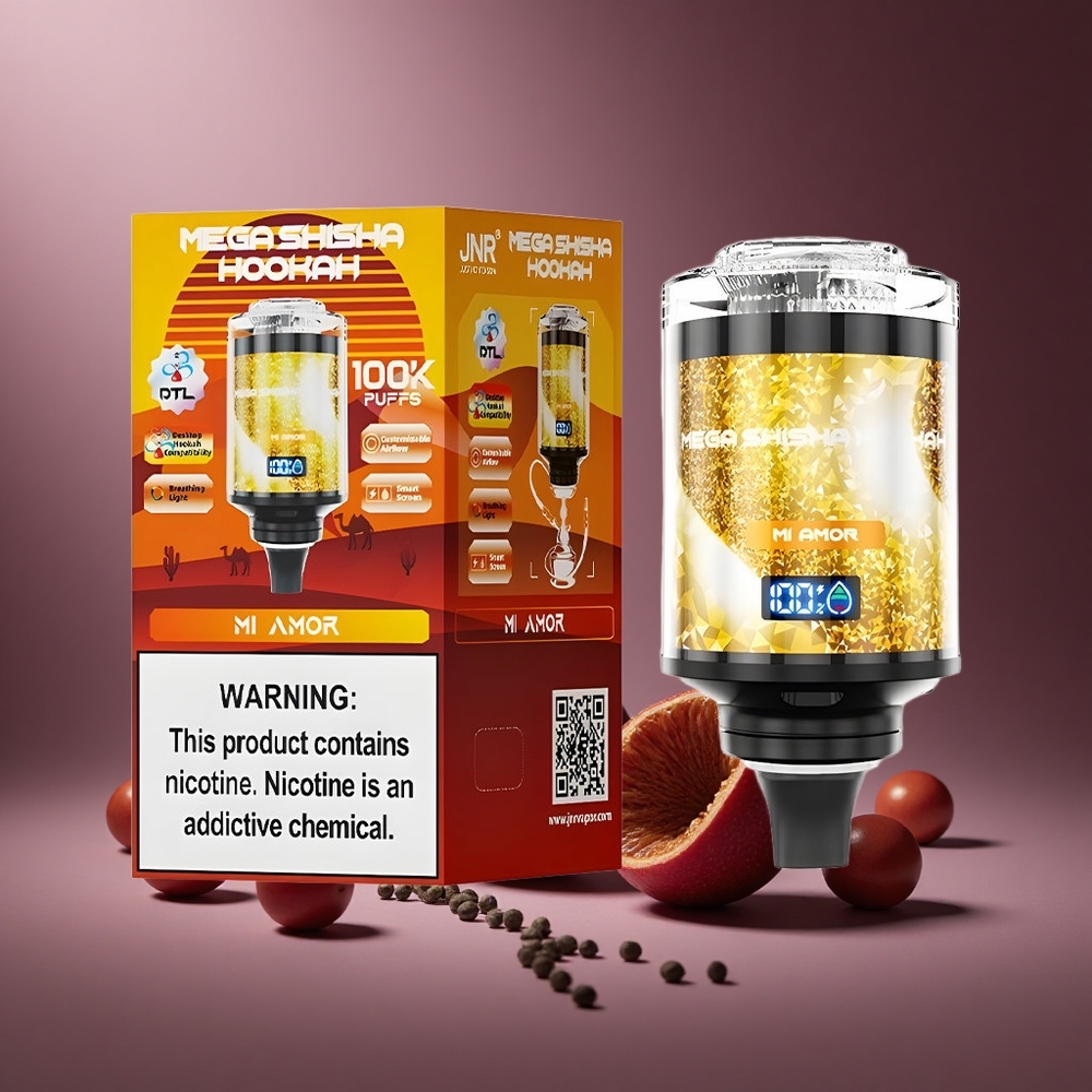 Mi Amor JNR Mega Shisha Hookah 100K Puffs Österreich Großhandel Typ-C Schnellladung & 60ml E-Liquid-Kapazität