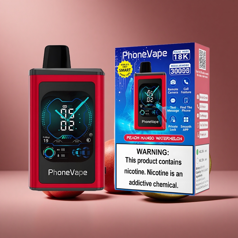 Pfirsich Mango Wassermelone JNR PhoneVape 30000 Züge Österreich Großhandel 850mAh Type-C Akku & App-Steuerung