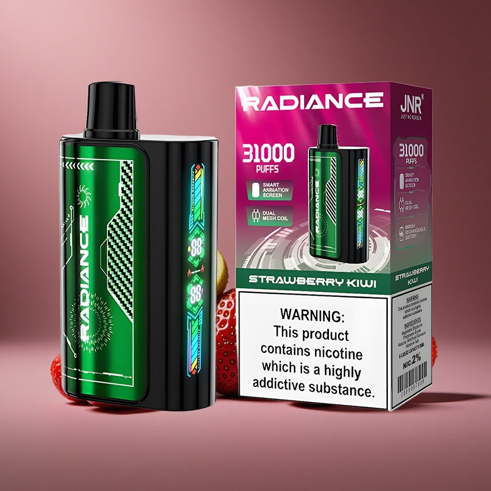 Erdbeere-Kiwi JNR Radiance 31000 Züge Österreich Großhandel Typ-C Ladung 950 mAh Akku