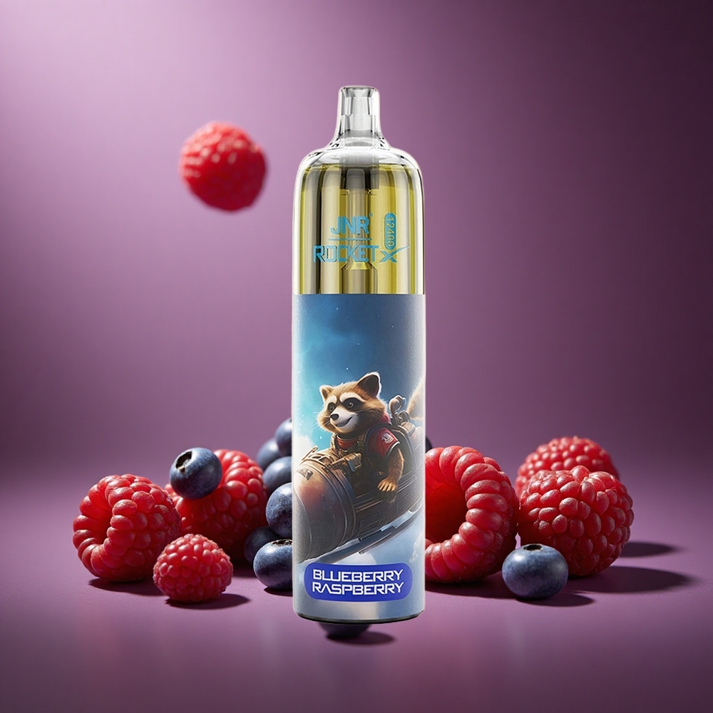 Blaubeere Himbeere JNR Rocket-X 12400 Puffs Österreich Großhandel mit RGB-Lichtern und Typ-C-Schnellladung
