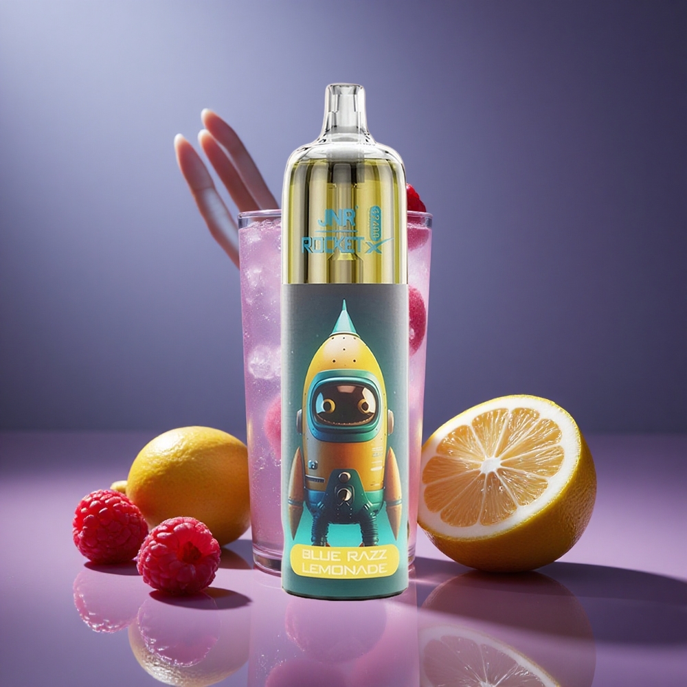 Blaue Himbeere Zitronenlimonade JNR Rocket-X 12400 Züge Österreich Großhandel mit RGB-Lichtern und Typ-C-Schnellladung