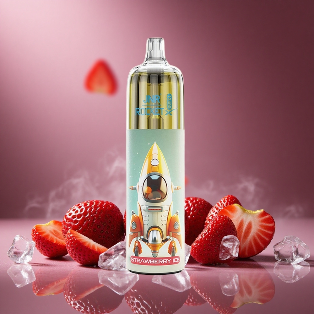 Erdbeer-Eis JNR Rocket-X 12400 Puffs Österreich Großhandel mit RGB-Lichtern und Typ-C Schnellladung