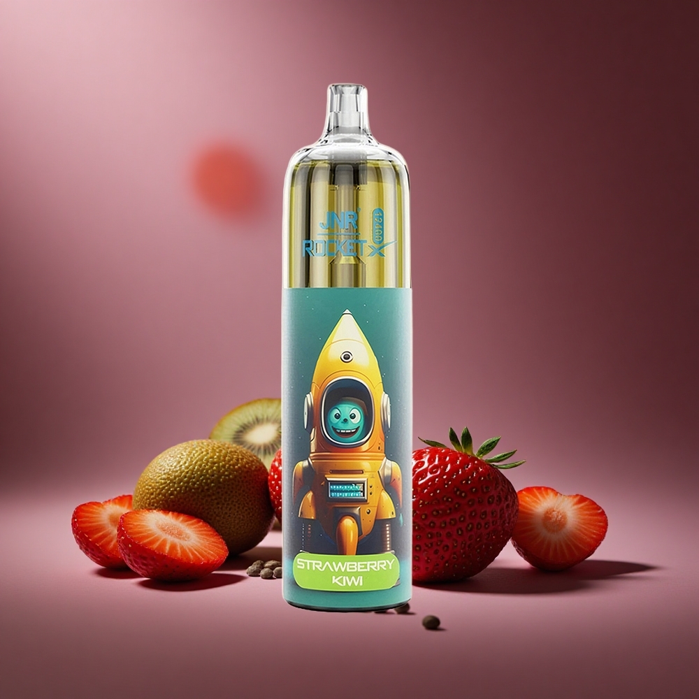 Erdbeere-Kiwi JNR Rocket-X 12400 Puffs Österreich Großhandel mit RGB-Lichtern und Typ-C Schnellladung