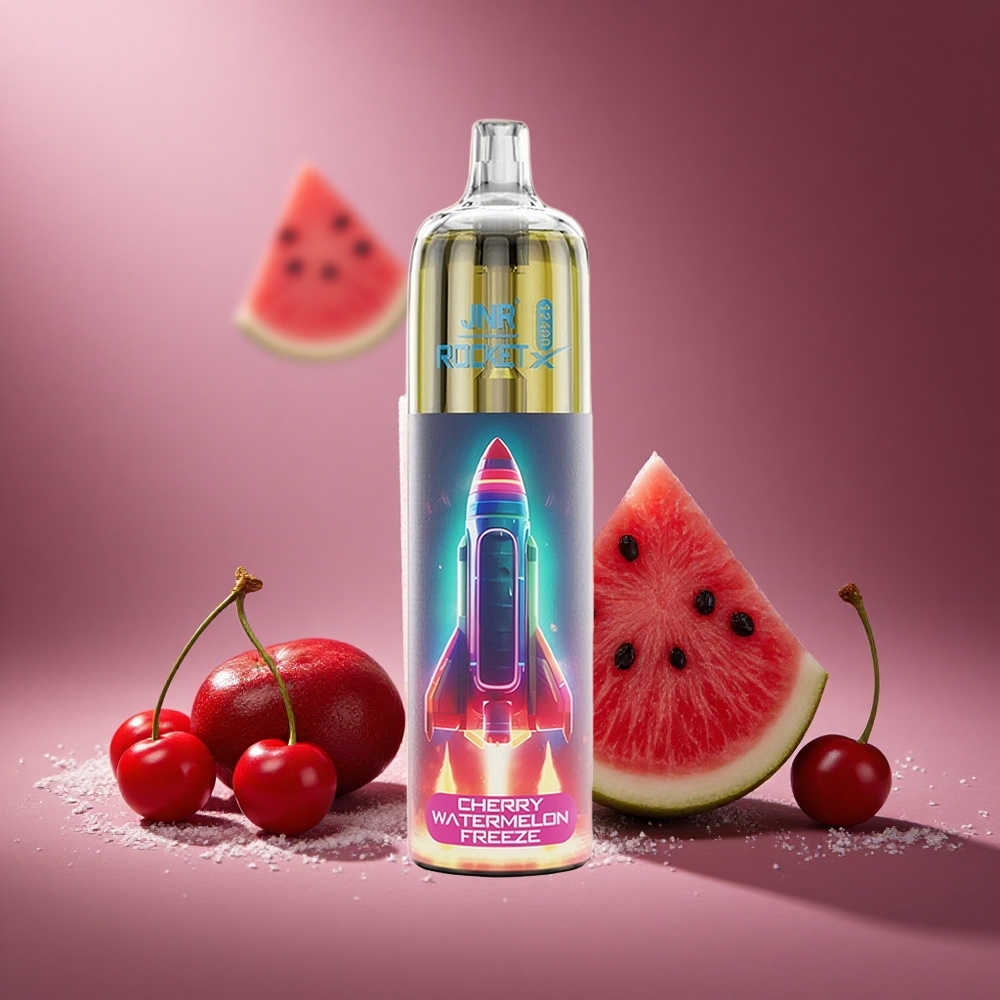 Kirsch-Wassermelone-Freeze JNR Rocket-X 12400 Puffs Österreich Großhandel mit RGB-Lichtern und 25ml E-Liquid