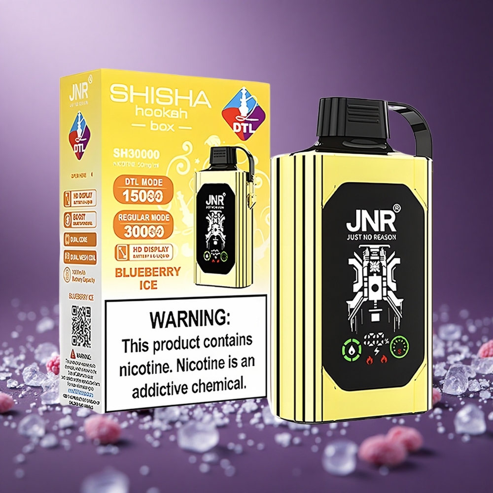 Blaubeer-Eis JNR Shisha Hookah Box 20500 Züge Österreich Großhandel HD Display Typ-C Schnellladung