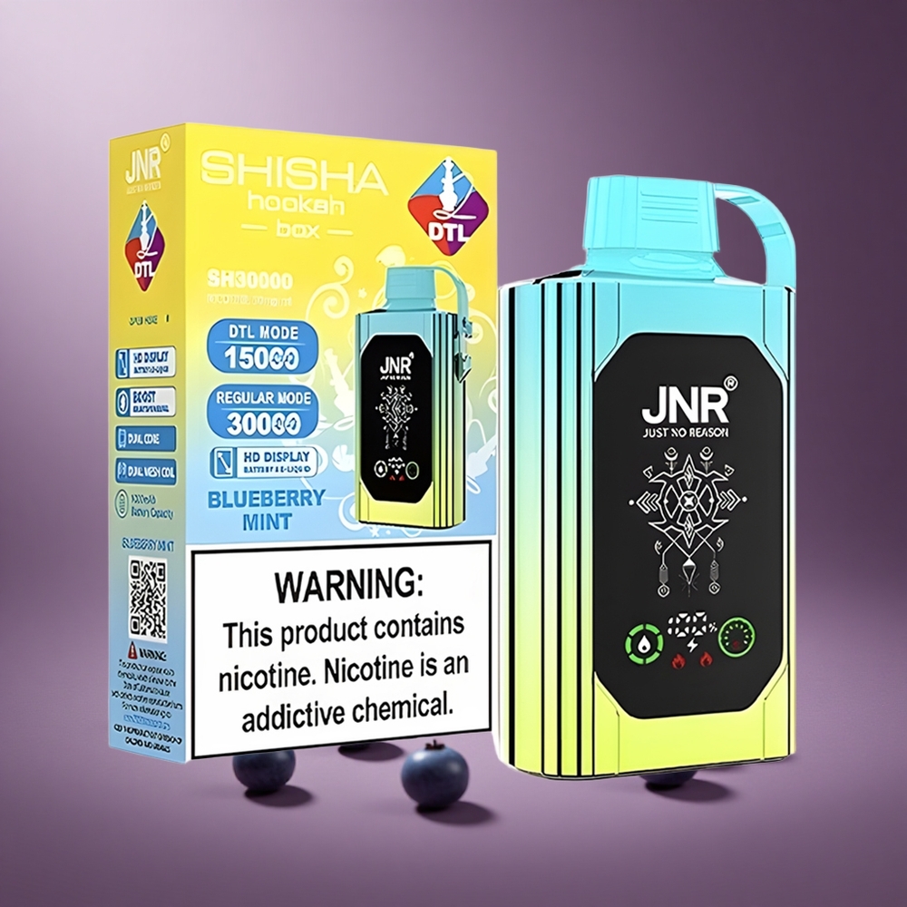 Blaubeere Minze JNR Shisha Hookah Box 20500 Züge Österreich Großhandel HD Display Dual Mesh Coil