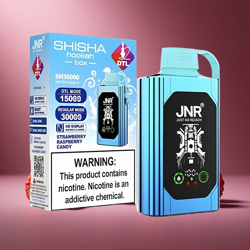 Erdbeere-Himbeere-Bonbon JNR Shisha Hookah Box 20500 Züge Österreich Großhandel HD Display Typ-C Schnellladung